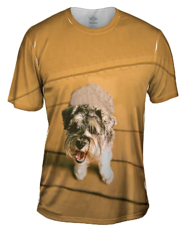 Men's moisture - wicking athletic t - shirts for intense workoutsMini Schnauzer Barking Men's moisture - wicking athletic t - shirts for intense workoutsMini Schnauzer Barking