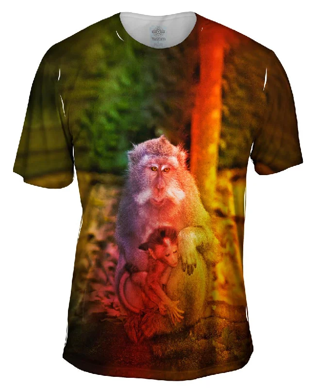Men's plus - size pocket t - shirts with a classic lookMom Baby Monkey