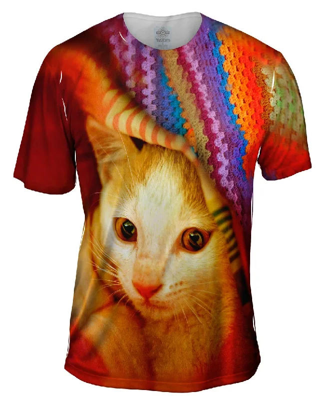 Men's tie - dye t - shirts with a bohemian styleMom Pillow Kitten
