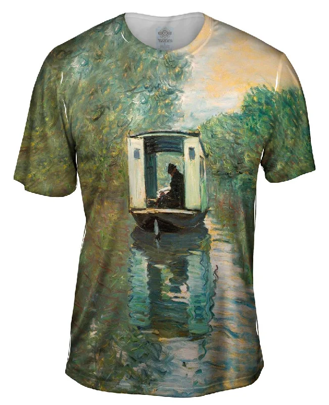 Men's ribbed t - shirts with a textured finish for added styleMonet -"Le Bateau Atelier" (1876) Men's ribbed t - shirts with a textured finish for added styleMonet -"Le Bateau Atelier" (1876)