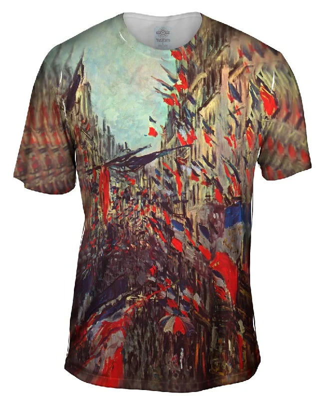 Men's plus - size pocket t - shirts with a classic lookMonet -"Rue Saint-Denis" (1878) Men's plus - size pocket t - shirts with a classic lookMonet -"Rue Saint-Denis" (1878)