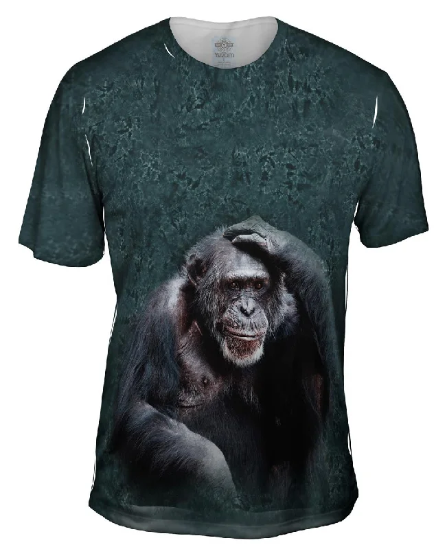 Men's button - front t - shirts with a unique artistic printMonkey 005