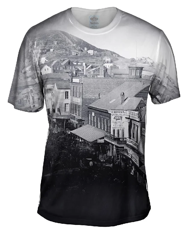 Men's slim - fit graphic t - shirts with vintage rock band printsMontdomery Street San Francisco