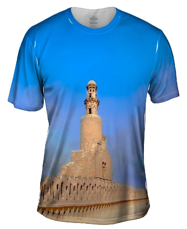 Men's eco - friendly recycled t - shirts for sustainable fashion choicesMosque Minaret Ibn Tulun Cairo Egypt