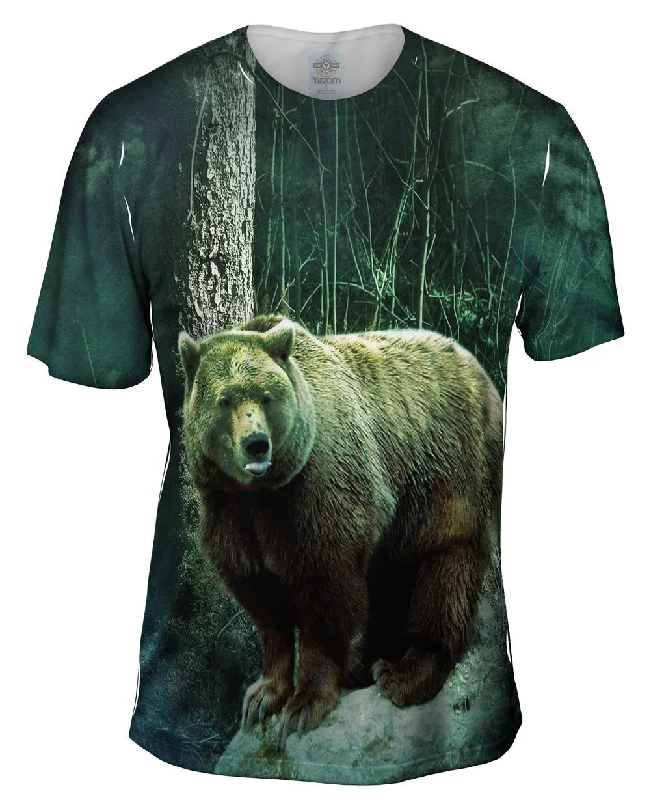 Men's short - sleeve linen t - shirts for summer beach outingsMoss Bear