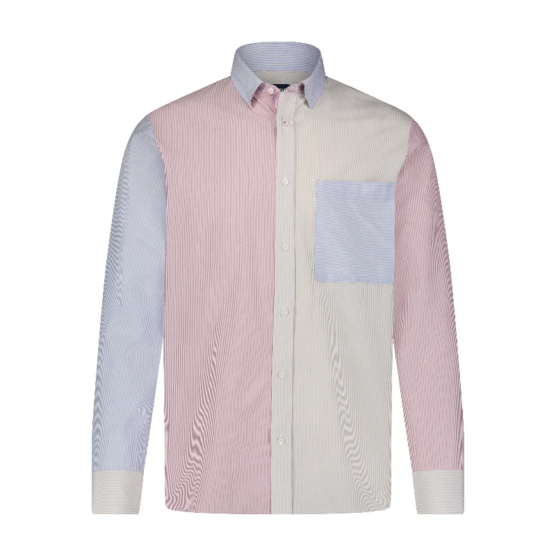 Men's printed Hawaiian t - shirts for tropical vacationsMulti Stripe Engineered Design Long Sleeve Shirt Men's printed Hawaiian t - shirts for tropical vacationsMulti Stripe Engineered Design Long Sleeve Shirt