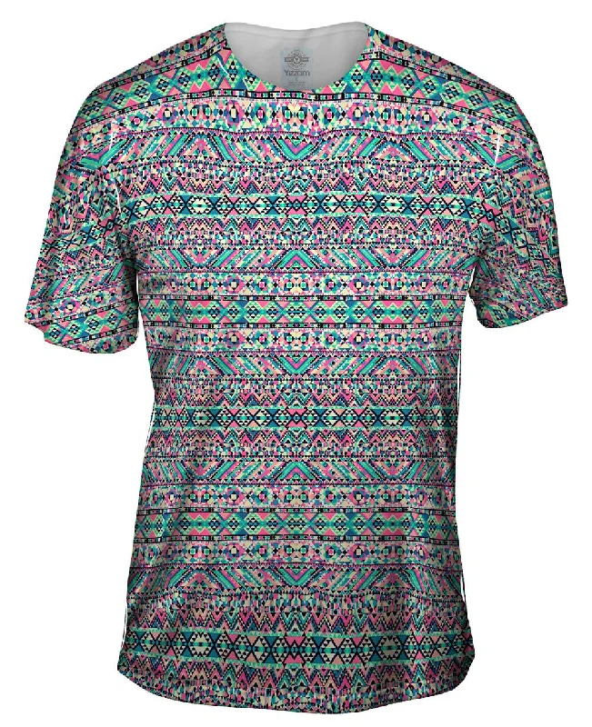 Men's eco - friendly recycled t - shirts for sustainable fashion choicesMuted Tribal Digital Pattern