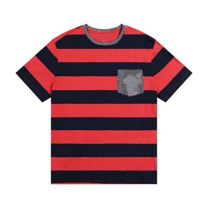 Men's UV - protection t - shirts for outdoor activities in the sunNautica Mens Big & Tall Striped Crewneck T-Shirt