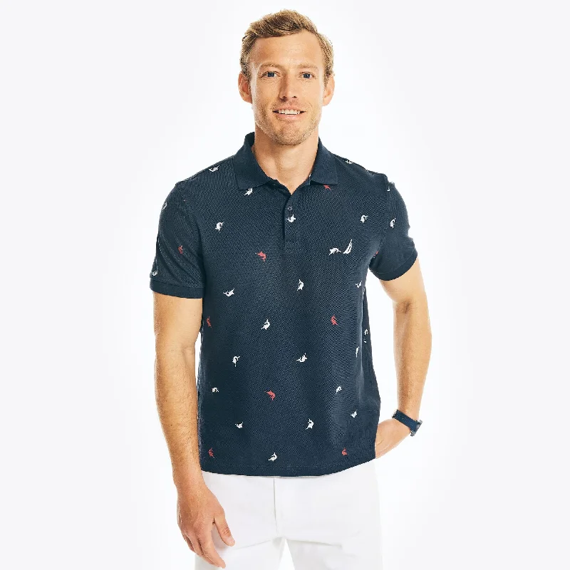 Men's smart - casual checkered t - shirts for semi - formal occasionsNautica Mens Classic Fit Printed Deck Polo