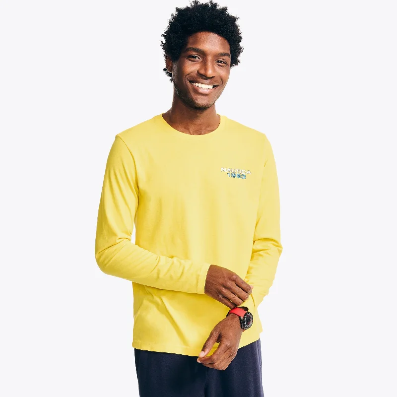 Men's thermal t - shirts with a high - neck design for cold weatherNautica Mens Graphic Long-Sleeve T-Shirt