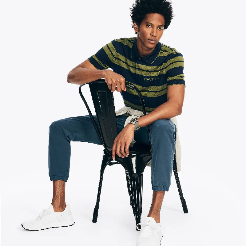 Men's tie - dye t - shirts with a bohemian styleNautica Mens Navtech Classic Fit Striped Polo