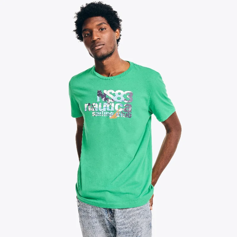 Men's v - neck muscle t - shirts for a body - building aestheticNautica Mens Ns83 Sailing Graphic T-Shirt