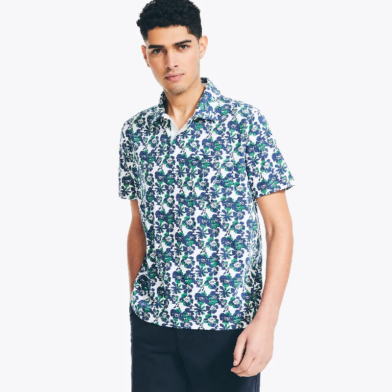 Men's moisture - wicking athletic t - shirts for intense workoutsNautica Mens Printed Johnny Collar Polo