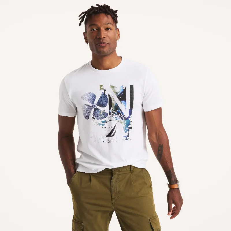Men's organic cotton crew - neck t - shirts for everyday comfortNautica Mens Propeller Graphic T-Shirt