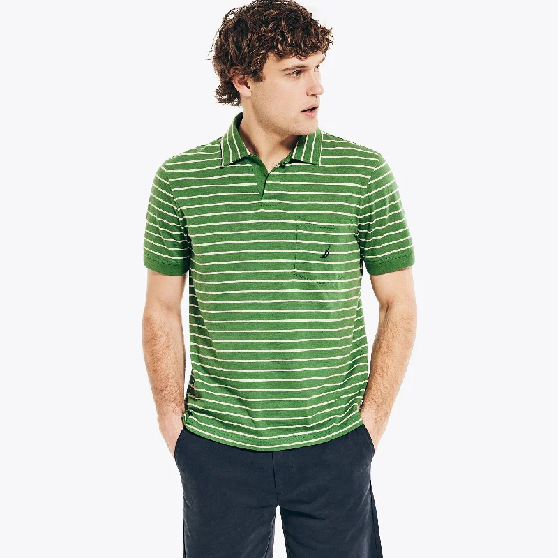 Men's antimicrobial t - shirts for odor - free freshness during travelNautica Mens Striped Johnny Collar Polo