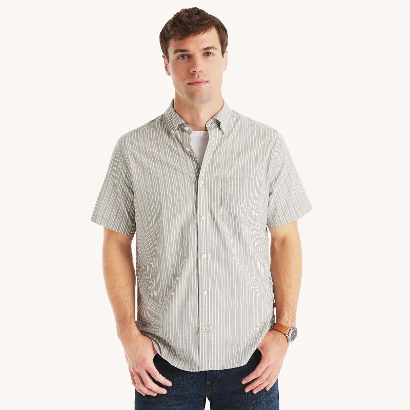 Men's organic cotton crew - neck t - shirts for everyday comfortNautica Mens Striped Short-Sleeve Shirt