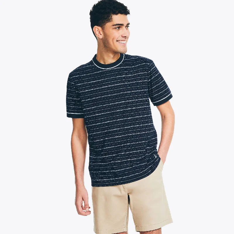 Men's antimicrobial t - shirts for odor - free freshness during travelNautica Mens Striped T-Shirt