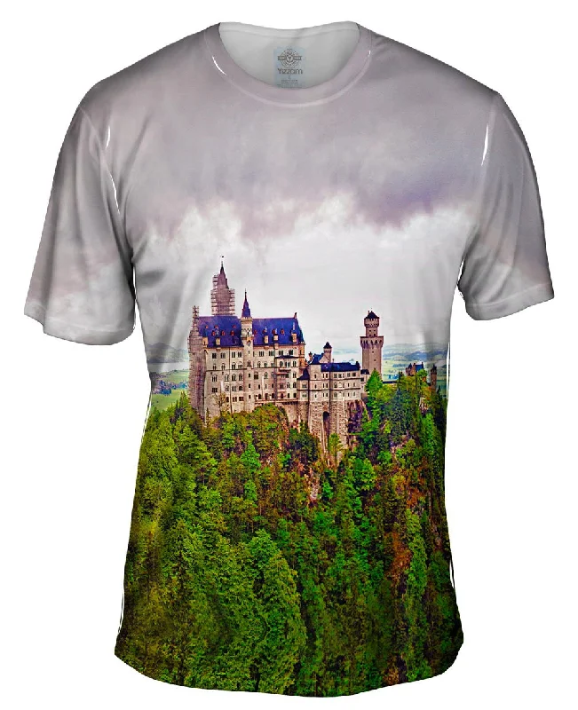 Men's mock - neck t - shirts with a modern and sleek styleNeuschwanstein Castle