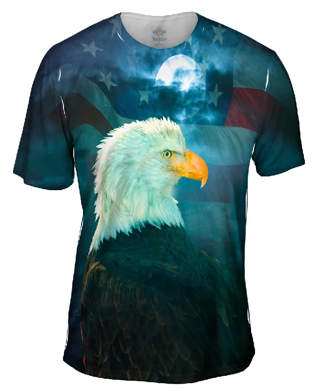 Men's tie - dye t - shirts with a bohemian styleNight Eagle