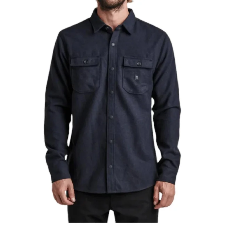 Men's UV - protection t - shirts for outdoor activities in the sunNordsman Long Sleeve Flannel Shirt In Dark Navy