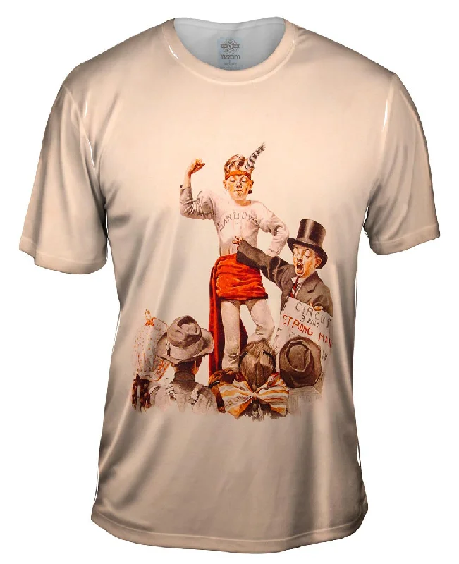 Men's tie - dye t - shirts with a bohemian styleNorman Rockwell - "The Circus Barker" (1916)