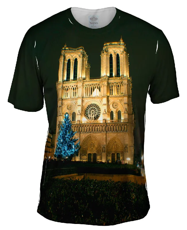 Men's thermal t - shirts with a high - neck design for cold weatherNotre Dame Blue Tree