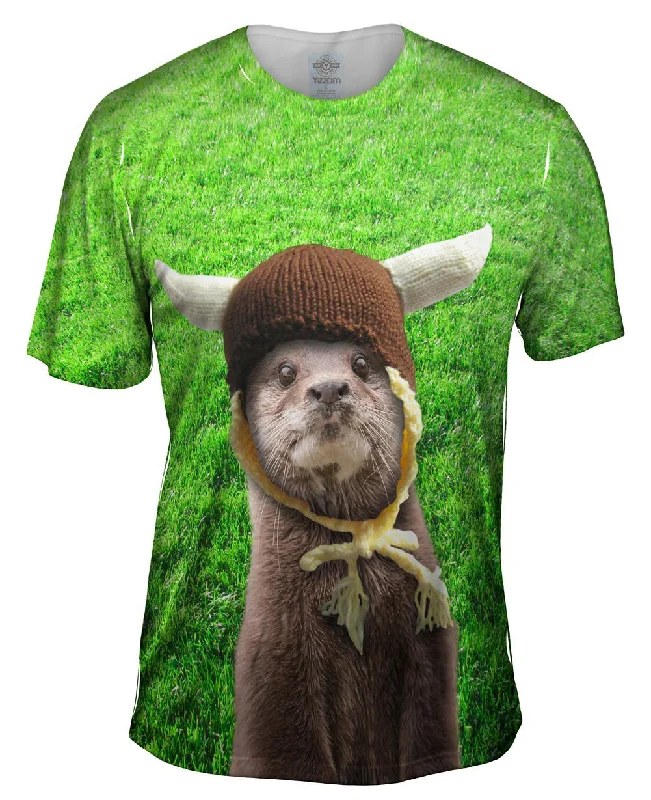 Men's short - sleeve linen t - shirts for summer beach outingsOdder Otter