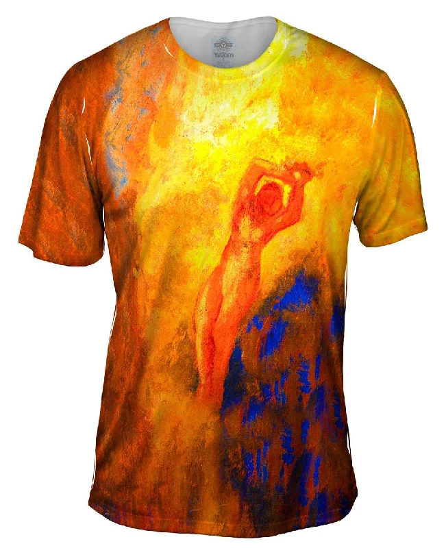Men's lightweight performance t - shirts for running marathonsOdilon Redon - "Angelica On The Rock" (1904)