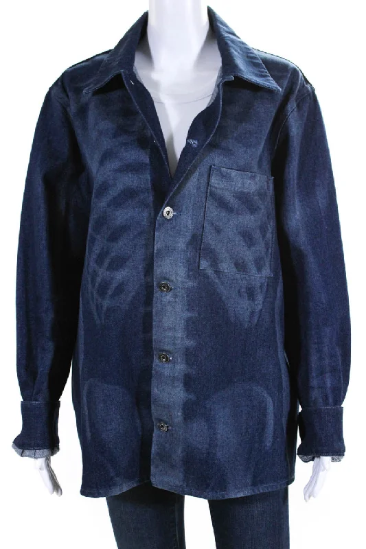 Men's plus - size pocket t - shirts with a classic lookOff-White Body Scan Jean Jacket