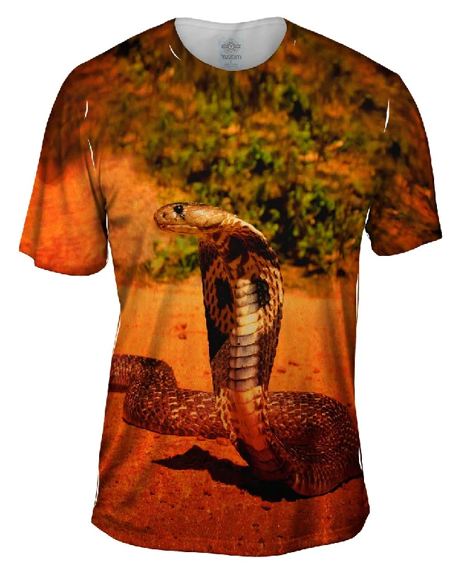 Men's antimicrobial t - shirts for odor - free freshness during travelOrange Cobra