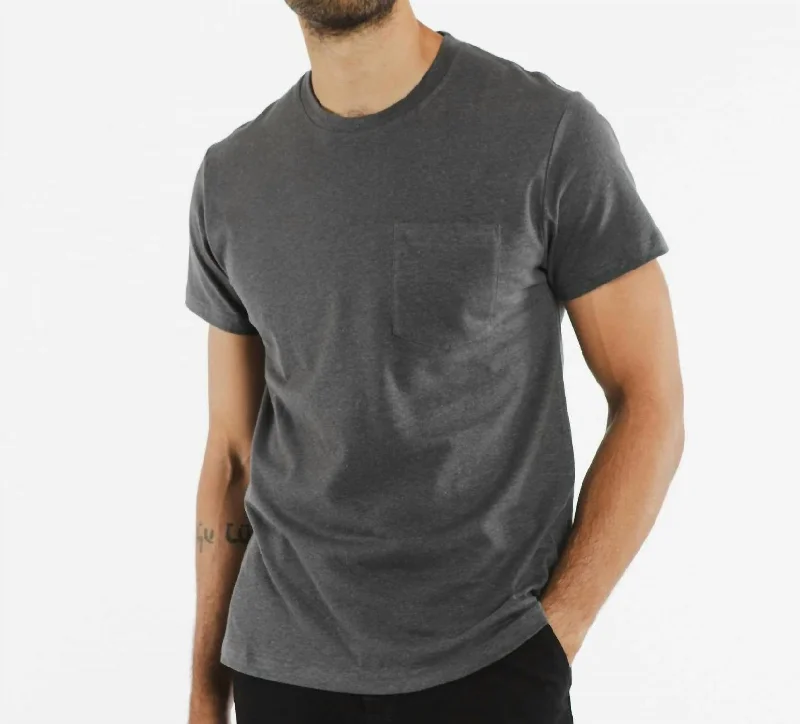 Men's smart - casual checkered t - shirts for semi - formal occasionsOrganic Hemp Pocket T-Shirt In Grey
