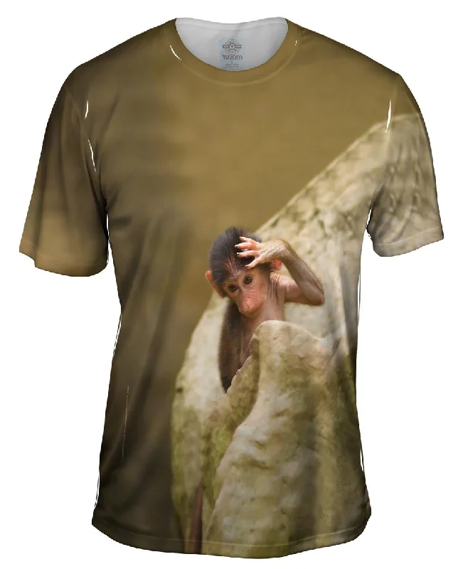 Men's tie - dye t - shirts with a bohemian styleOy What A Long Day Monkey Hamadry Babbon
