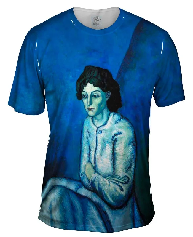 Men's mock - neck t - shirts with a modern and sleek stylePablo Picasso - "Woman with Folded Arms" (1902)
