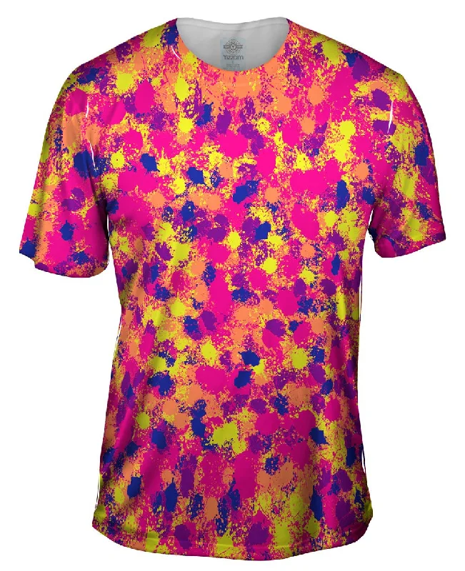 Men's ribbed t - shirts with a textured finish for added stylePaint Splatter Madness Mix