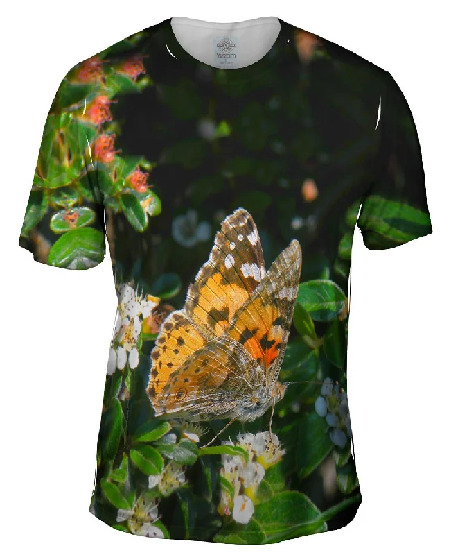 Men's polo t - shirts with a contrast collar for a preppy lookPainted Butterfly Out For A Stroll