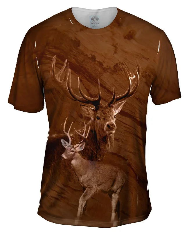 Men's v - neck muscle t - shirts for a body - building aestheticPainted Deer