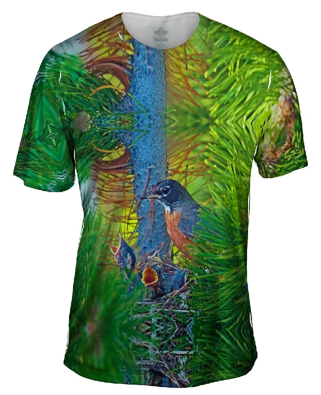 Men's distressed denim - look t - shirts with a rugged appealParenting Is Tough Robin