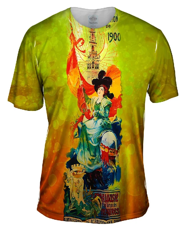 Men's printed Hawaiian t - shirts for tropical vacationsParis Exposition 1900