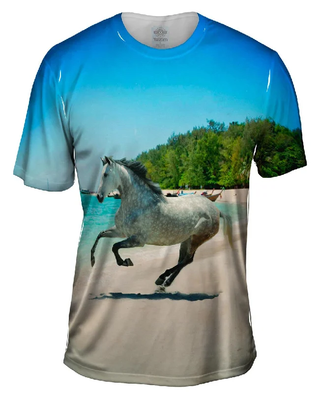Men's printed Hawaiian t - shirts for tropical vacationsPaso Fino Beach