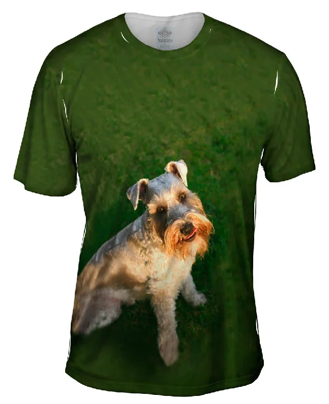 Men's tie - dye t - shirts with a bohemian stylePhoto Loving Schnauzer