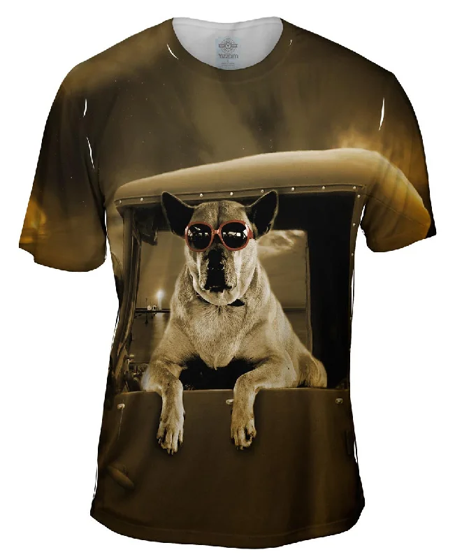 Men's printed Hawaiian t - shirts for tropical vacationsPick-Up Truck Dog