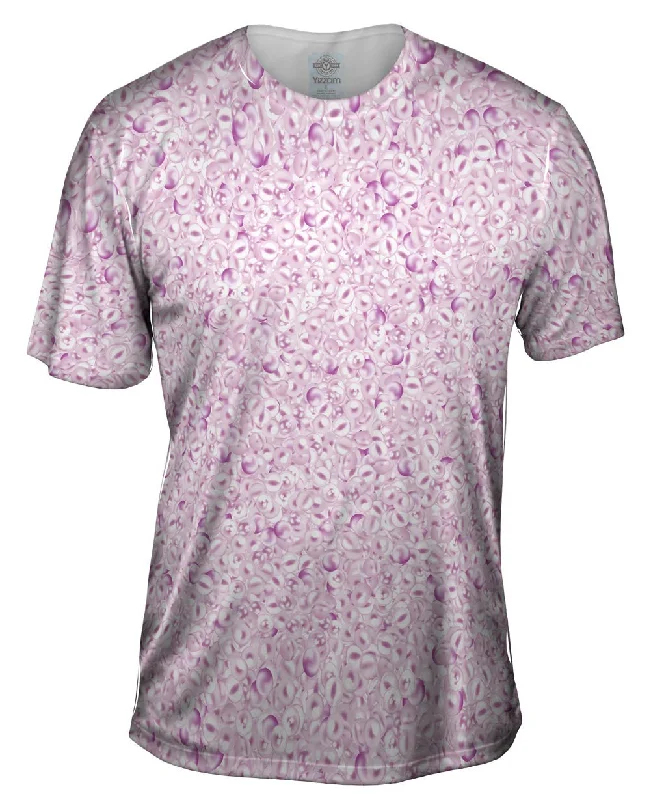 Men's distressed denim - look t - shirts with a rugged appealPink Pearls Delight