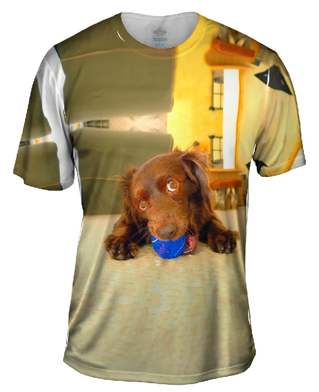 Men's lightweight performance t - shirts for running marathonsPlayful Dachshund