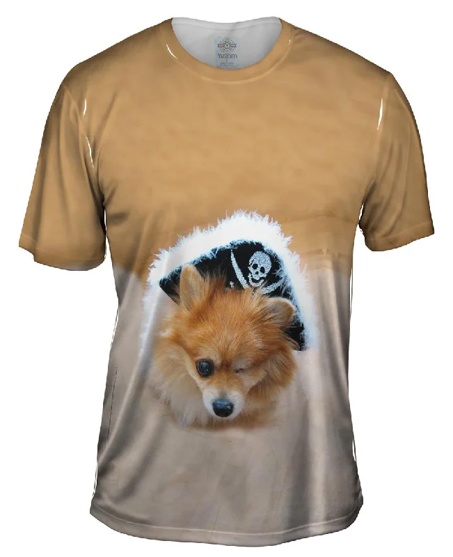 Men's printed Hawaiian t - shirts for tropical vacationsPomeranian Pirate