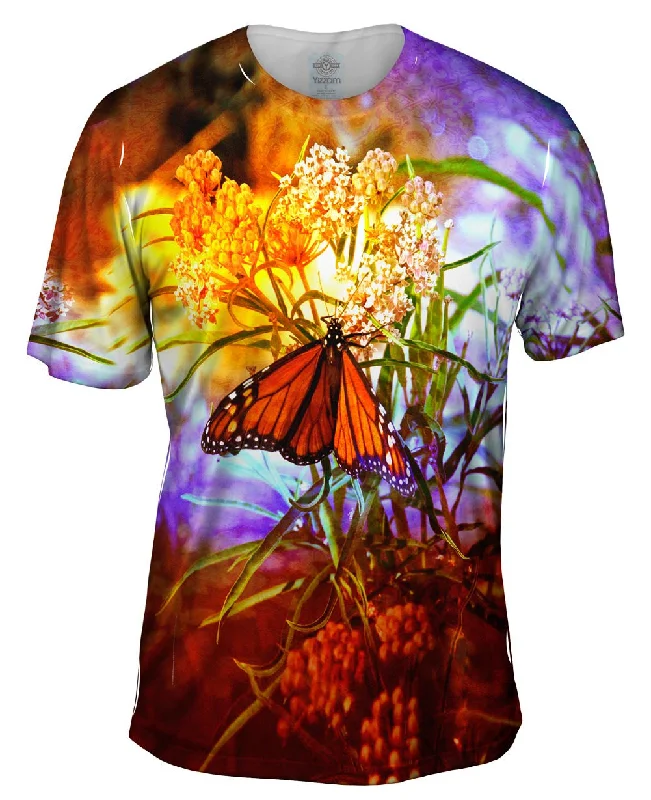 Men's v - neck muscle t - shirts for a body - building aestheticPoppy Butterfly