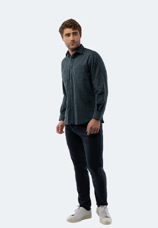 Men's eco - friendly recycled t - shirts for sustainable fashion choicesPowder Turquoise Plaid Shirt Men's eco - friendly recycled t - shirts for sustainable fashion choicesPowder Turquoise Plaid Shirt