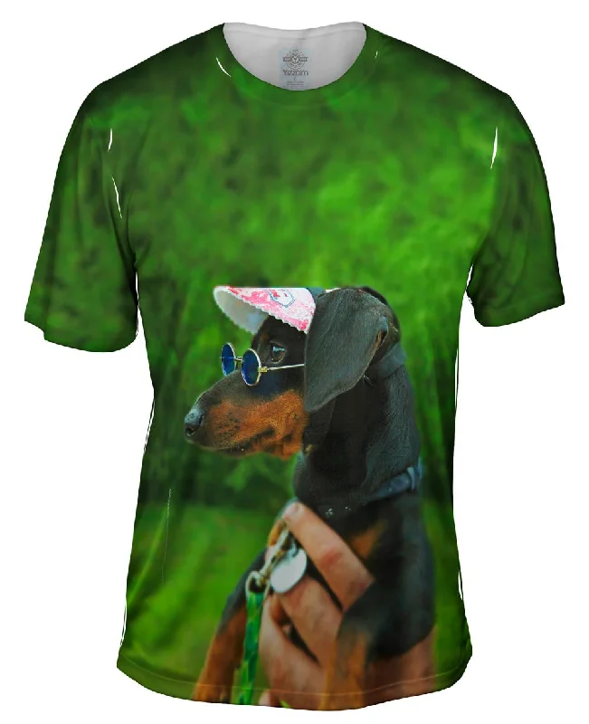 Men's mock - neck t - shirts with a modern and sleek stylePrecious Dachshund