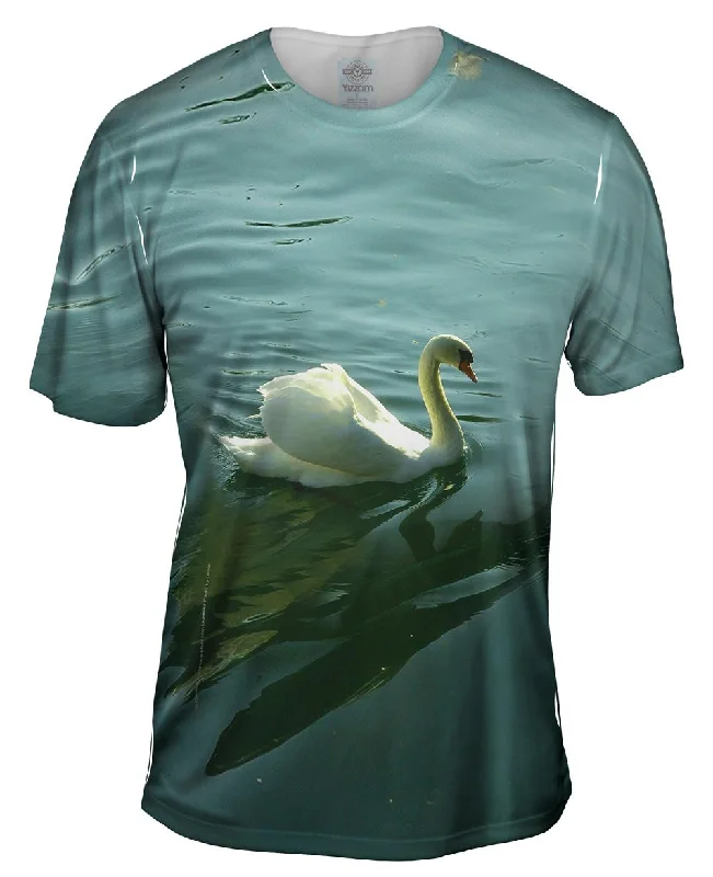 Men's long - sleeve henley t - shirts with button - down placketsPretty Swan Dash