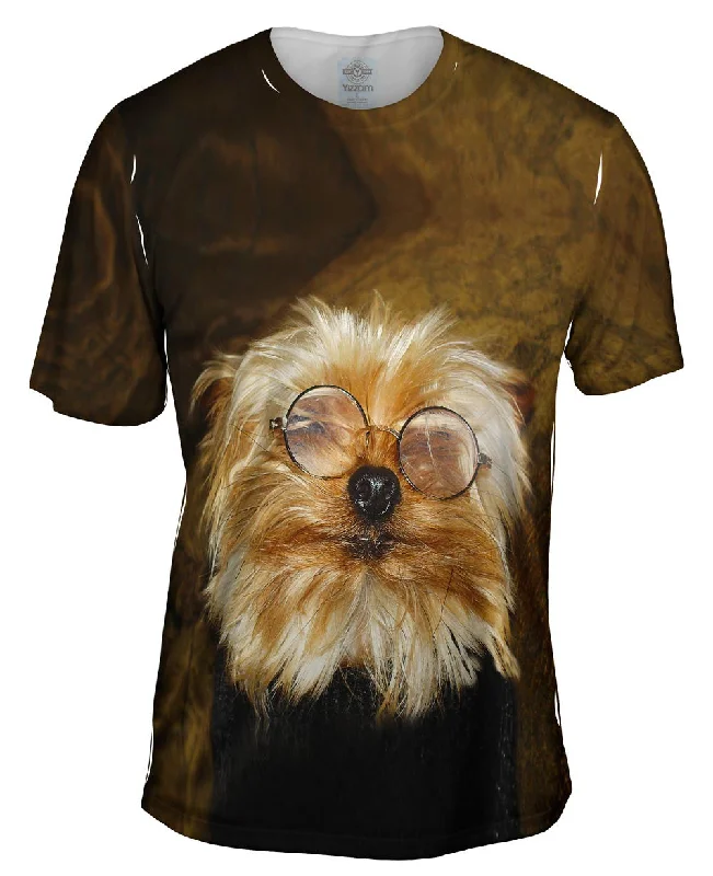 Men's button - front t - shirts with a unique artistic printProfessor Yorkie