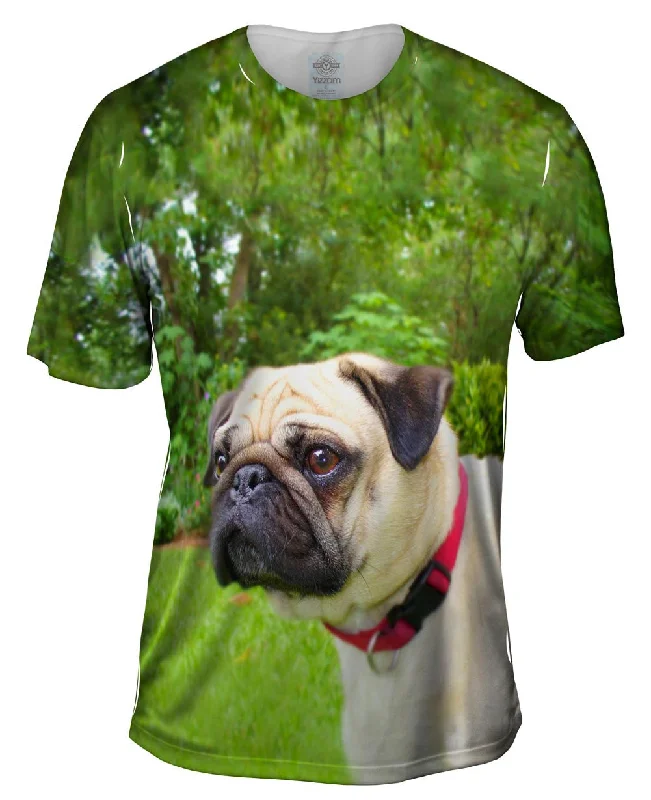 Men's button - front t - shirts with a unique artistic printPug Of Honor